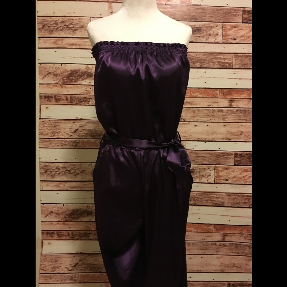 Purple Off the shoulder jumpsuit